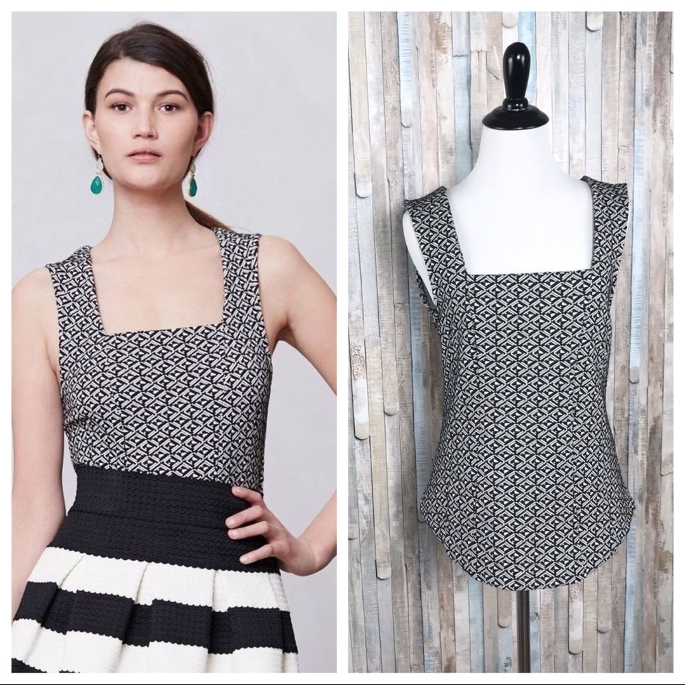 Anthropologie S Diamond Textured Knit Tank Top
